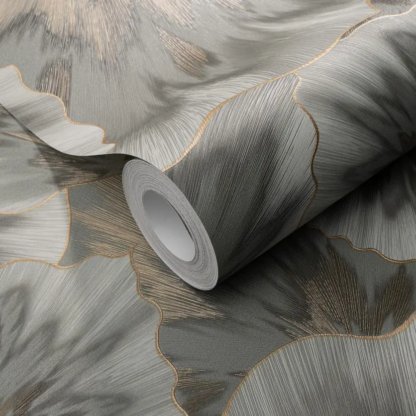 Papel pintado no tejido con Muestras gráficas en verde