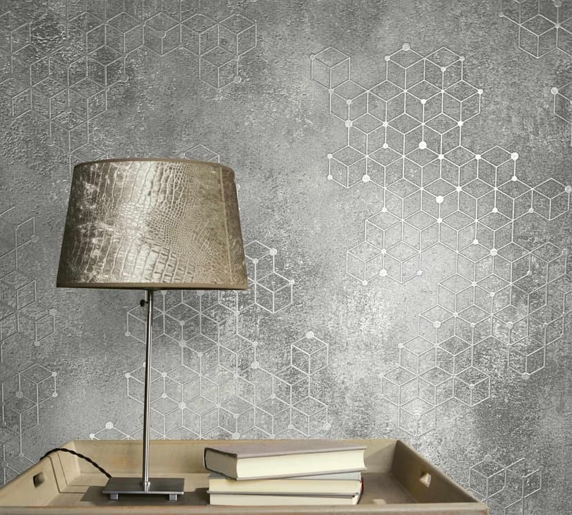 Papel pintado no tejido gráfico moderno en gris