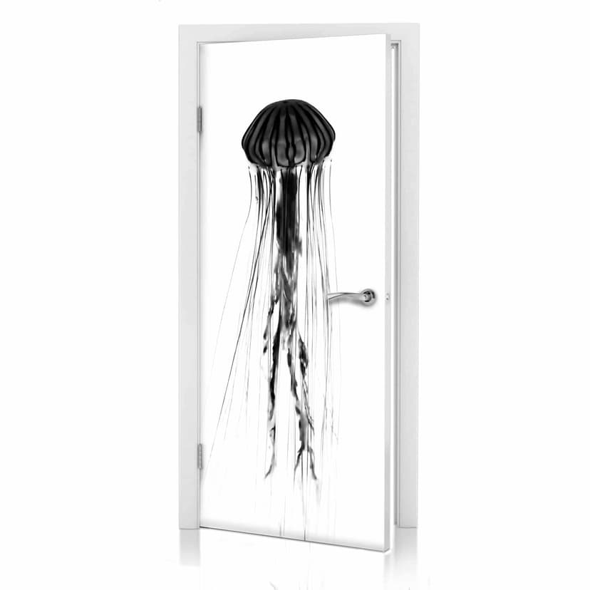 Puerta diseño medusa negra 91x200 cm