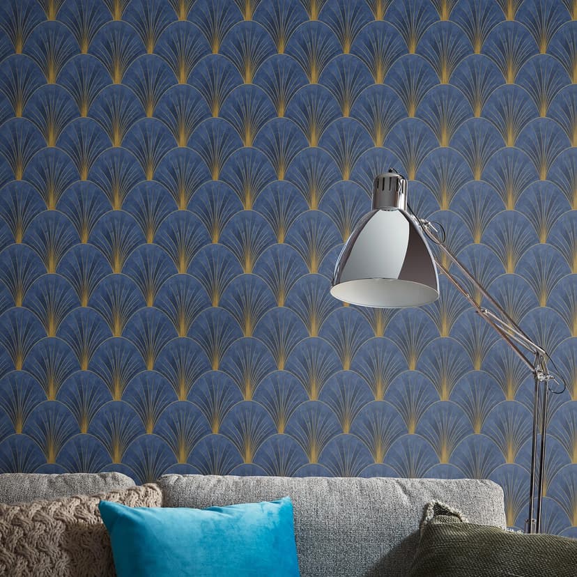 Papel pintado no tejido AVANTGARDE Elle Decoration 4, azul