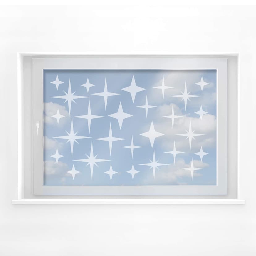 Decoración de ventanas con la noche estrellada