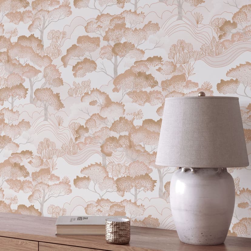 Papel pintado no tejido GOLDEN GROVE Elle Decoration 4, terracota