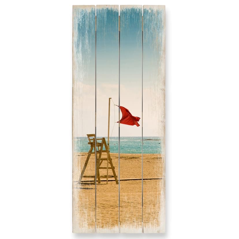 Cuadro de madera bandera roja - Panorama