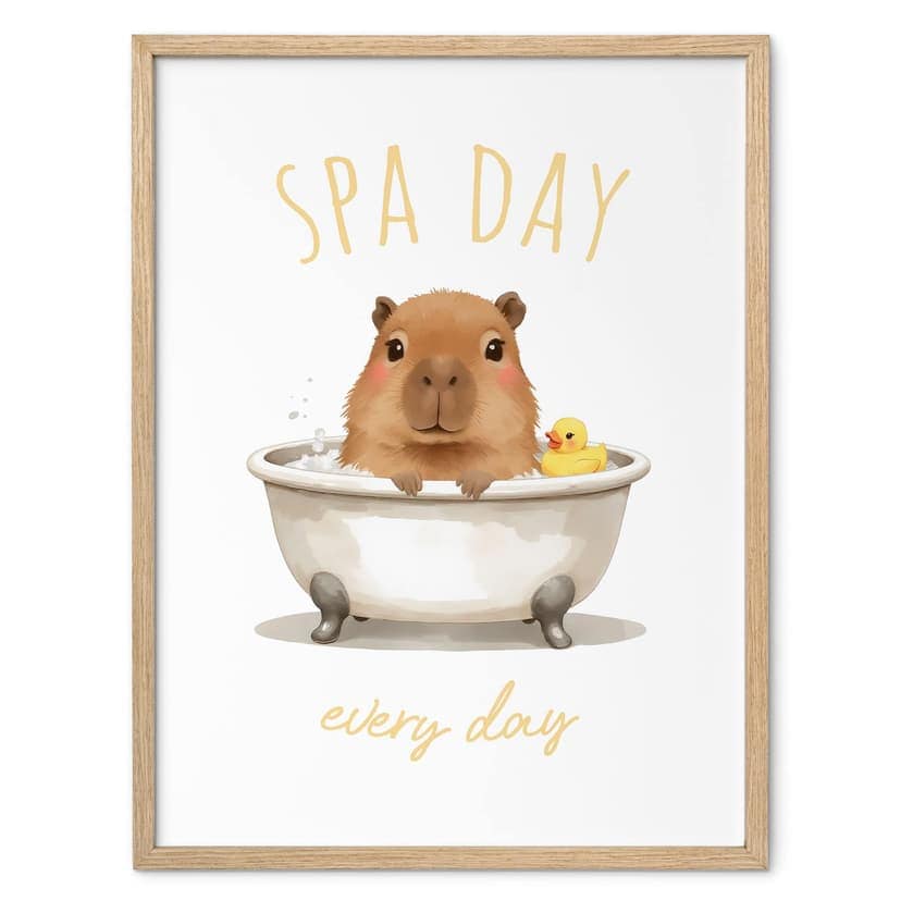 Póster para niños - Día de spa con el carpincho