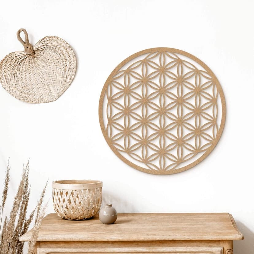 MDF naturaleza redonda decoración de la pared - símbolo de poder flor de la vida