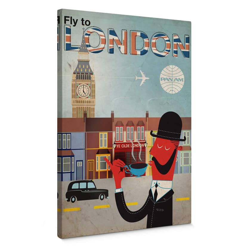 Lienzo PAN AM - Vuelo a Londres