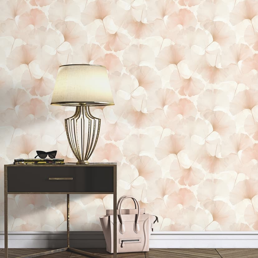 Papel pintado con motivo de hojas Elysium rose