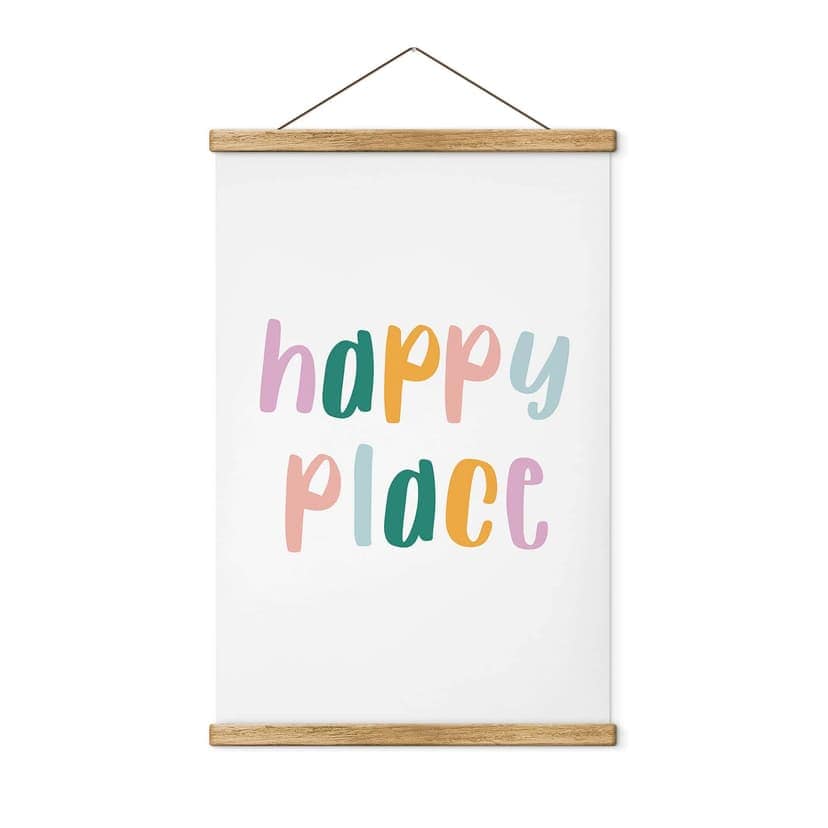 Póster de tela que dice - Happy place
