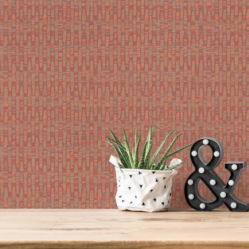 Papel pintado de diseño rojo anaranjado - Muestra de papel pintado no tejido para cocina, comedor, vestíbulo