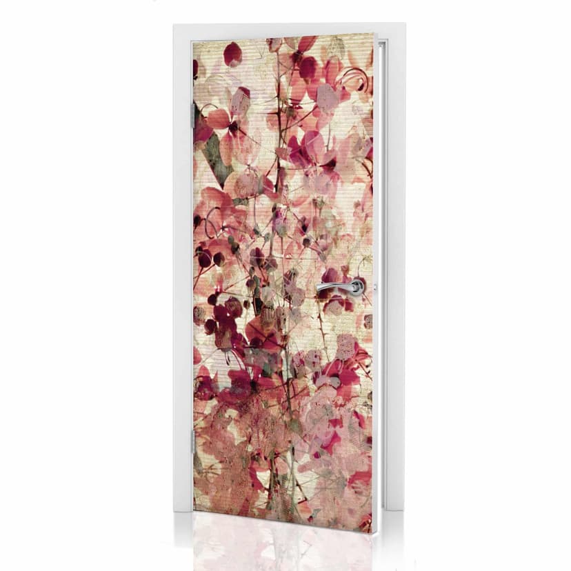 Diseño floral vintage para puerta 91x200 cm
