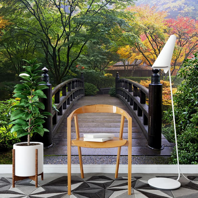 Fotomural Puente en el verde - 384x260 cm