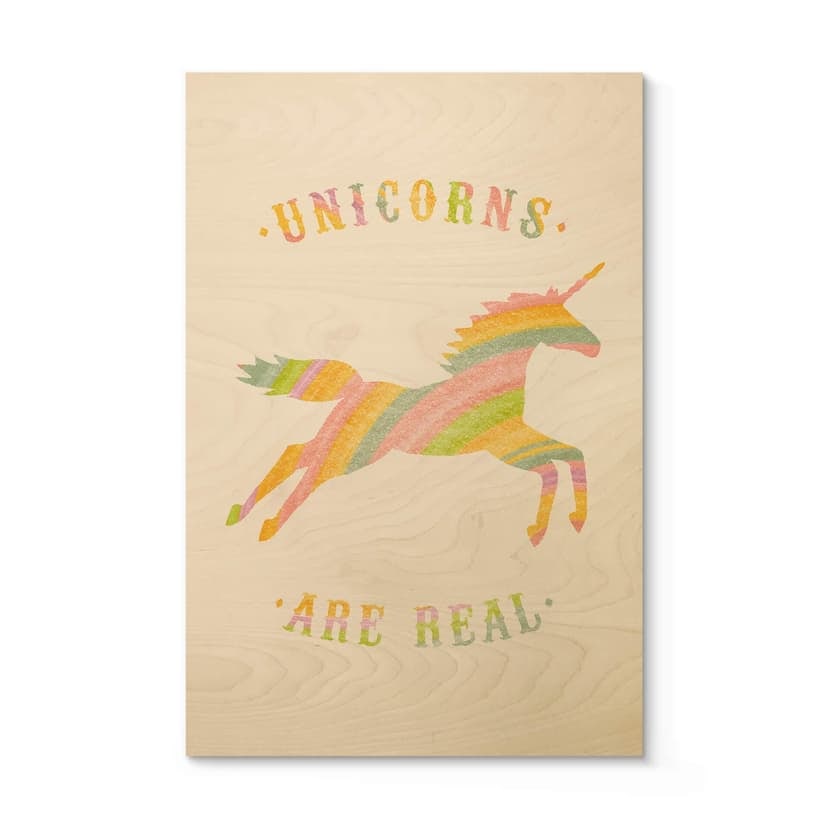 Cuadro de madera Bodart - Los unicornios son reales