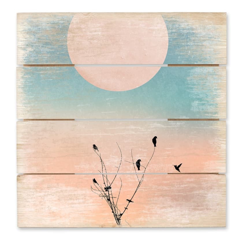 Cuadro de madera Kubistika - Cálida mañana - 40x41,5 cm