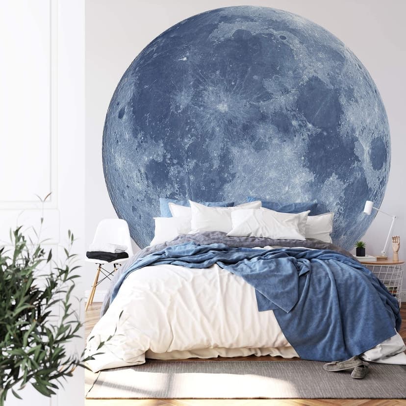 Luna Completa - fotomural redondo - Papel pintado autoadhesivo/no tejido