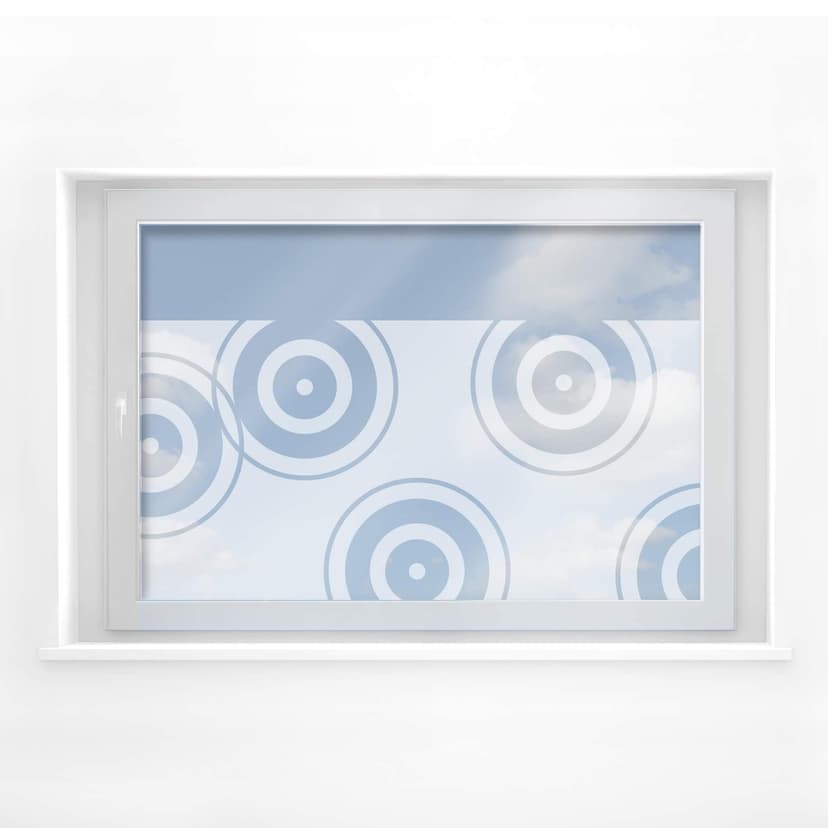 Decoración de ventanas retro círculos