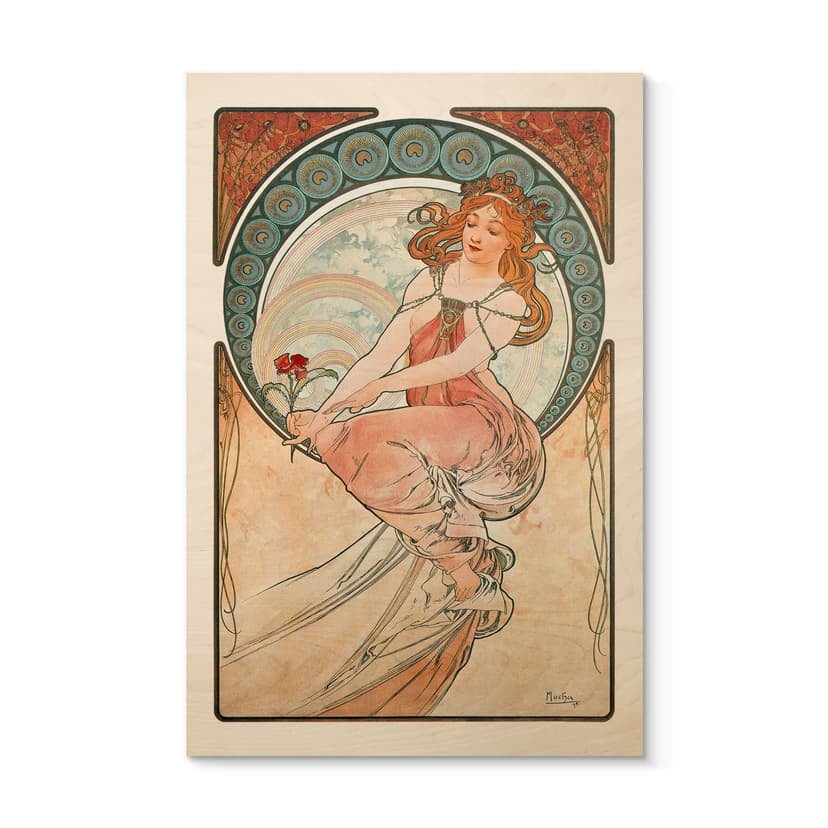 Cuadro de madera de Mucha - Cuatro artes: Pintura