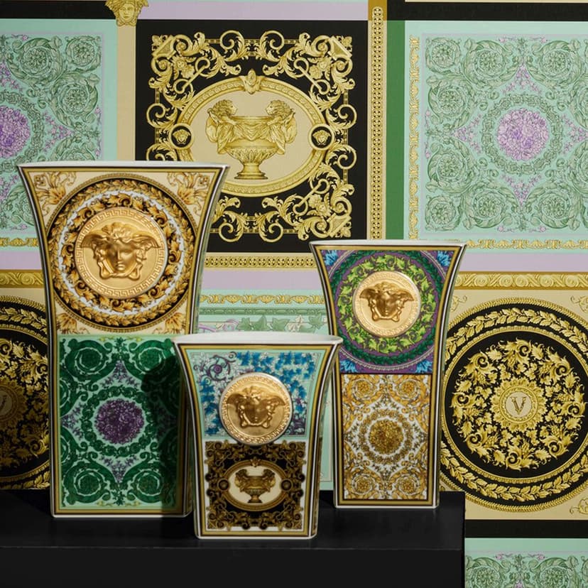 Papel pintado Barroco de lujo con diseño de Versace Home Papel pintado no tejido color oro menta