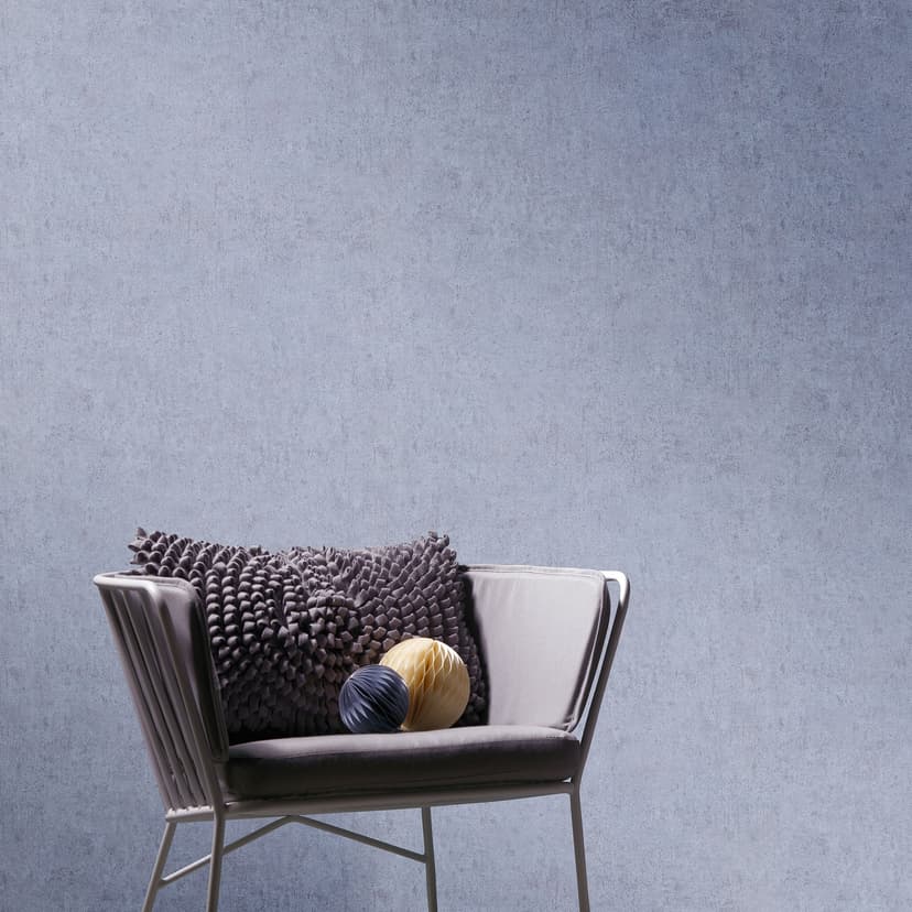 Papel pintado no tejido aspecto hormigón colores lisos en azul