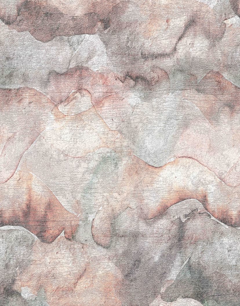 Fotomurale con motivo acuarela montañas en pastel con efecto niebla 2,7 x 2,12 m