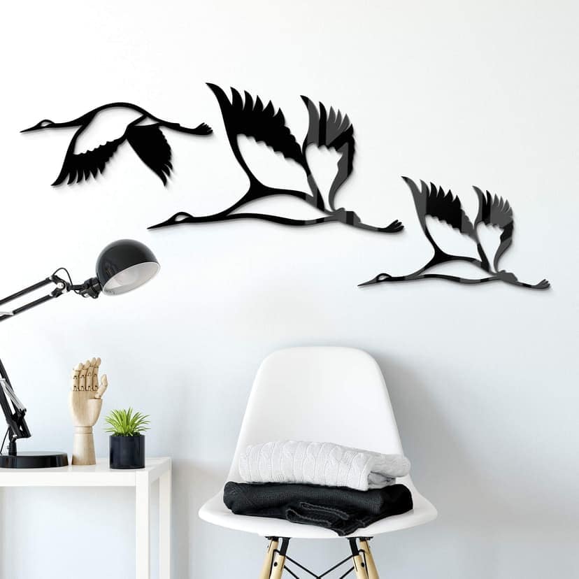 Decoración acrílica grullas - Bandada de pájaros 02