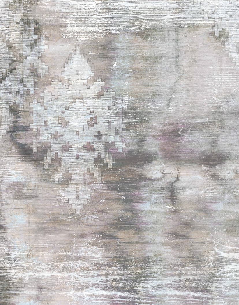 Fotomurale con motivo textura abstracta con Muestra ornamental en beige grisáceo 2,7 x 2,12 m
