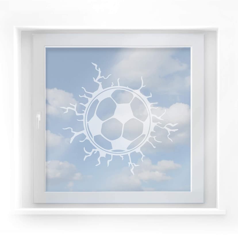 Decoración de ventanas grietas de fútbol