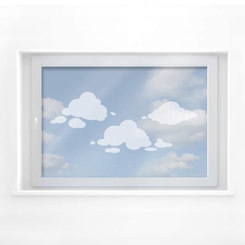 Decoración de ventanas con nubes