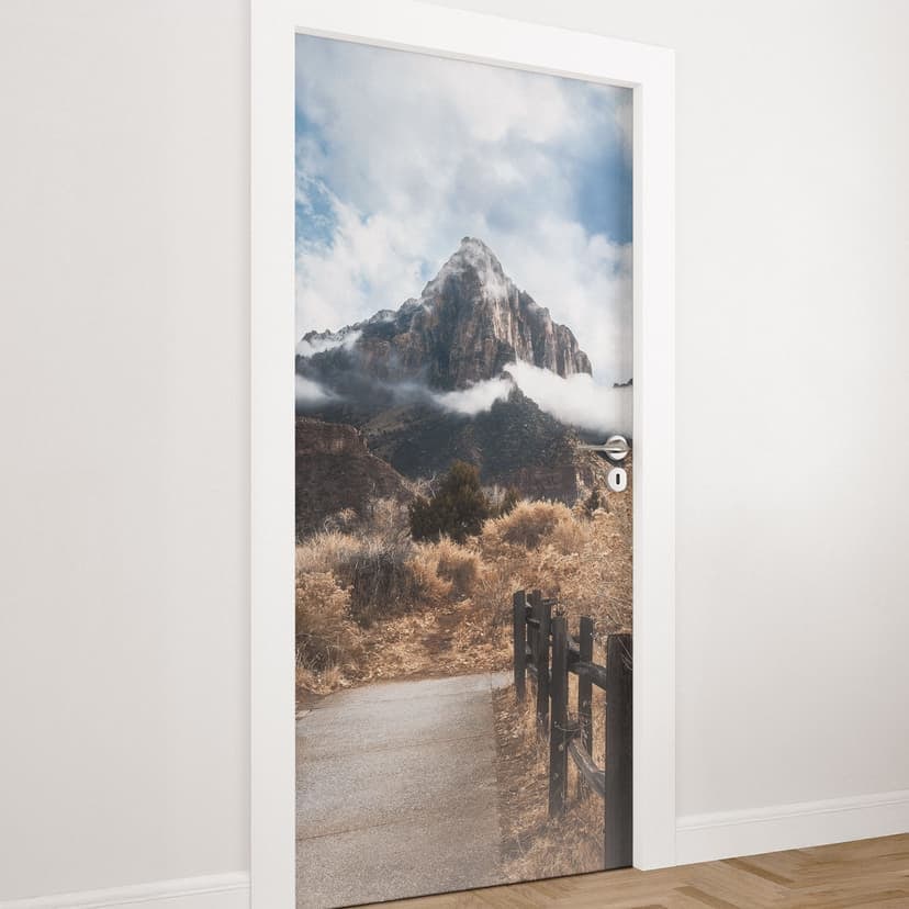 Vinilo para puertas Camino a la cumbre - Iqbal - Decoración autoadhesiva para puertas