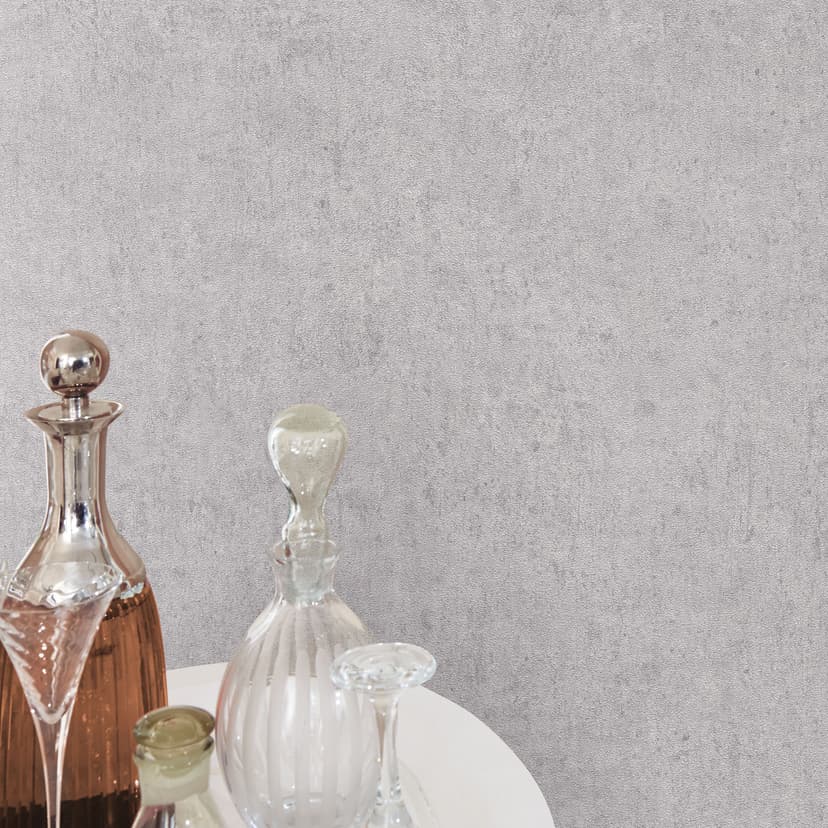 Papel pintado no tejido aspecto hormigón liso en gris