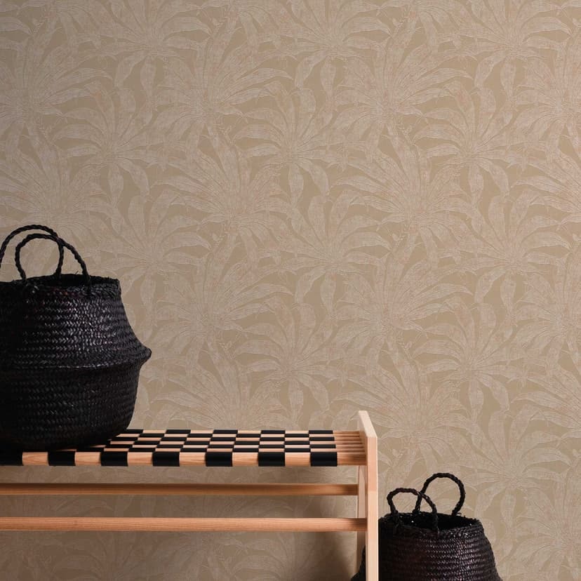 Papel pintado Planta gris claro brillante dorado - papel pintado con motivo de selva