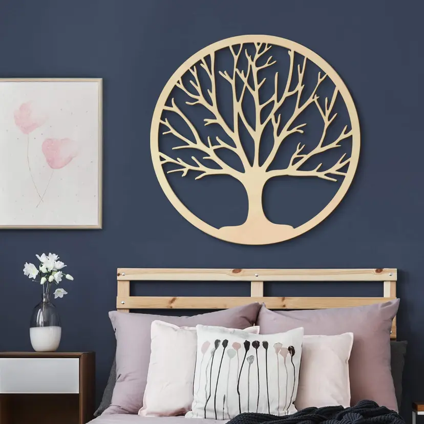 Decoración en madera chapa de chopo - árbol de la vida