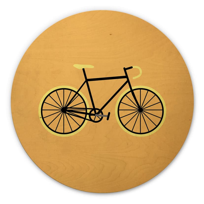 Cuadro de madera Kubistika - Bicycle Love - Redondo
