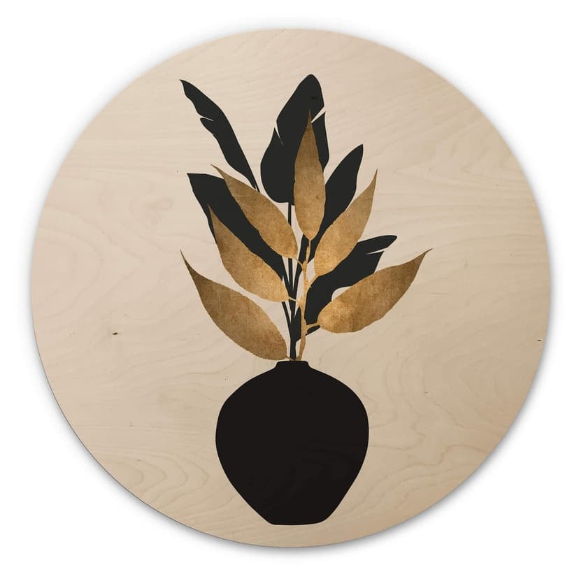 Cuadro de madera Kubistika - Bouquet nº 5 - Redondo