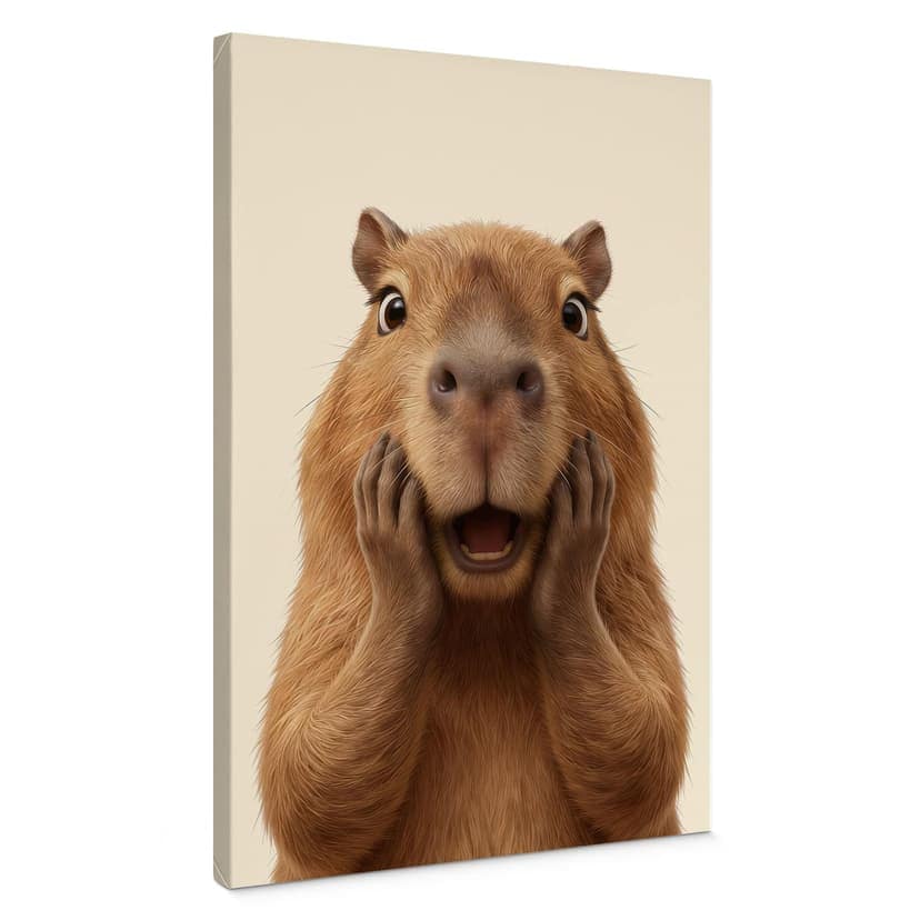 Lienzo Capibara sorprendido