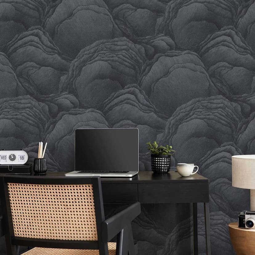 Papel pintado no tejido Erismann Focus negro