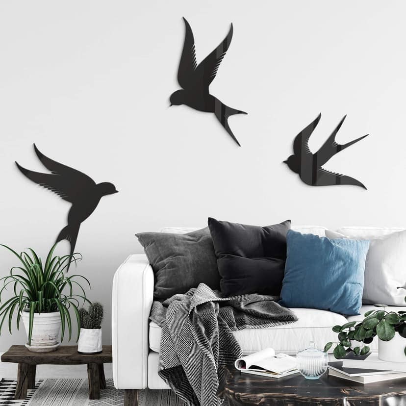 Decoración acrílica pájaros (3 piezas)