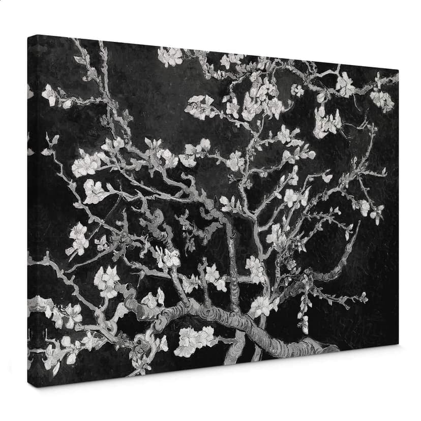 Lienzo van Gogh - Almendro en flor - negro