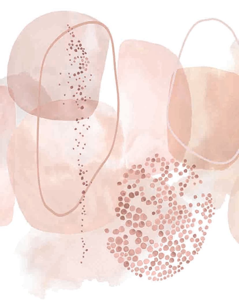 Fotomurale Formas abstractas de acuarela en beige y rosado 3,4 x 2,65 m