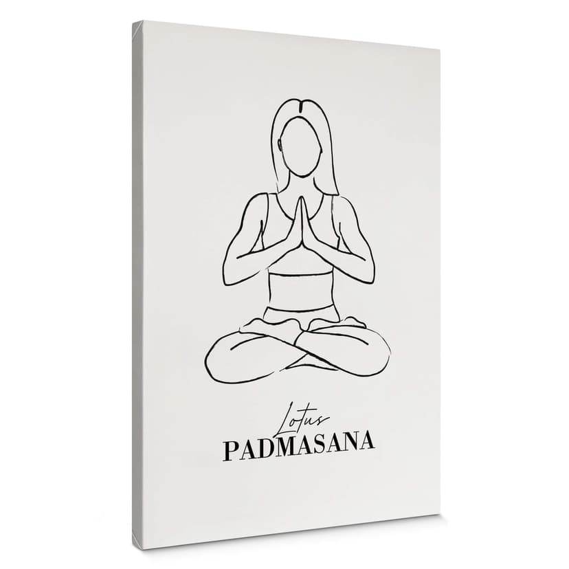 Lienzo Yoga - Loto - Line Art