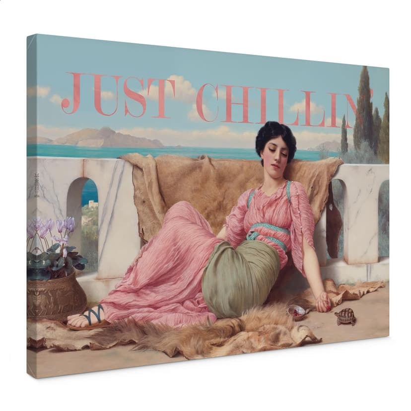 Lienzo Just Chillin - Inspirado por John William Godward