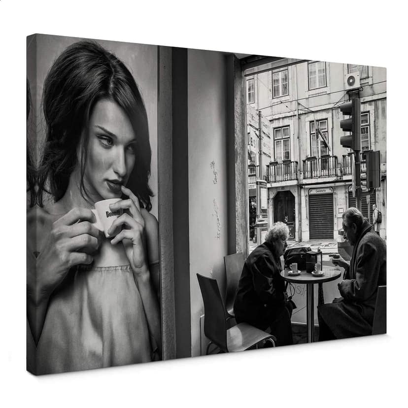 Lienzo Sarmento - Juntos en un café