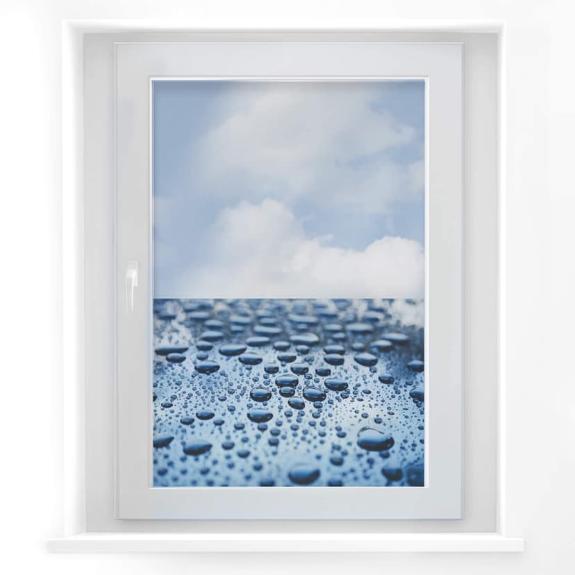 Cuadro de ventana con gotas de agua