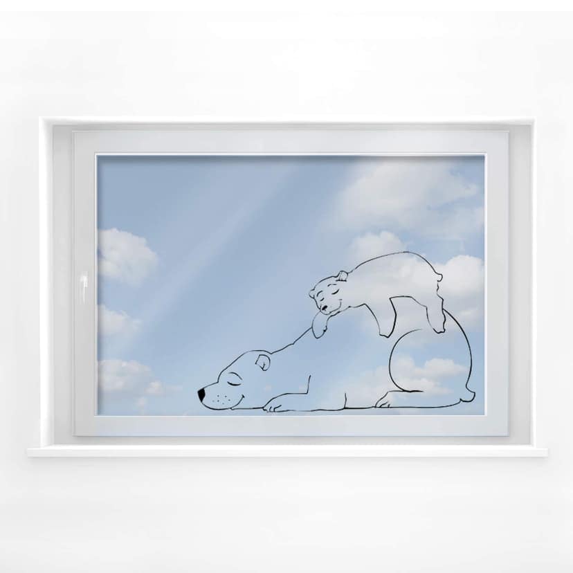 Cuadro de ventana de oso polar