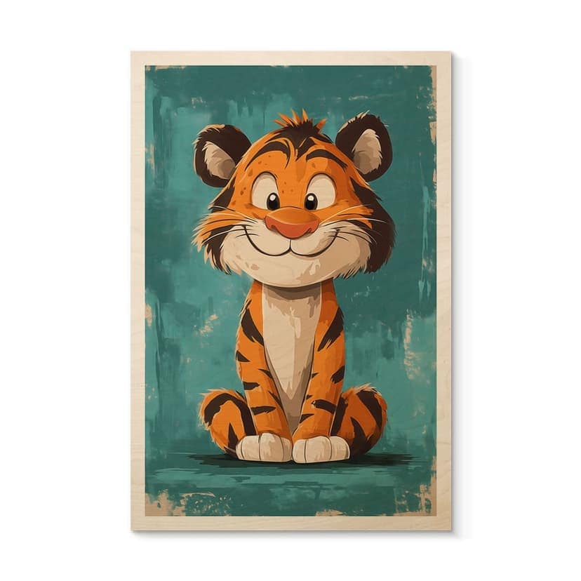 Cuadro de madera Cachorro de tigre feliz - Magnusson