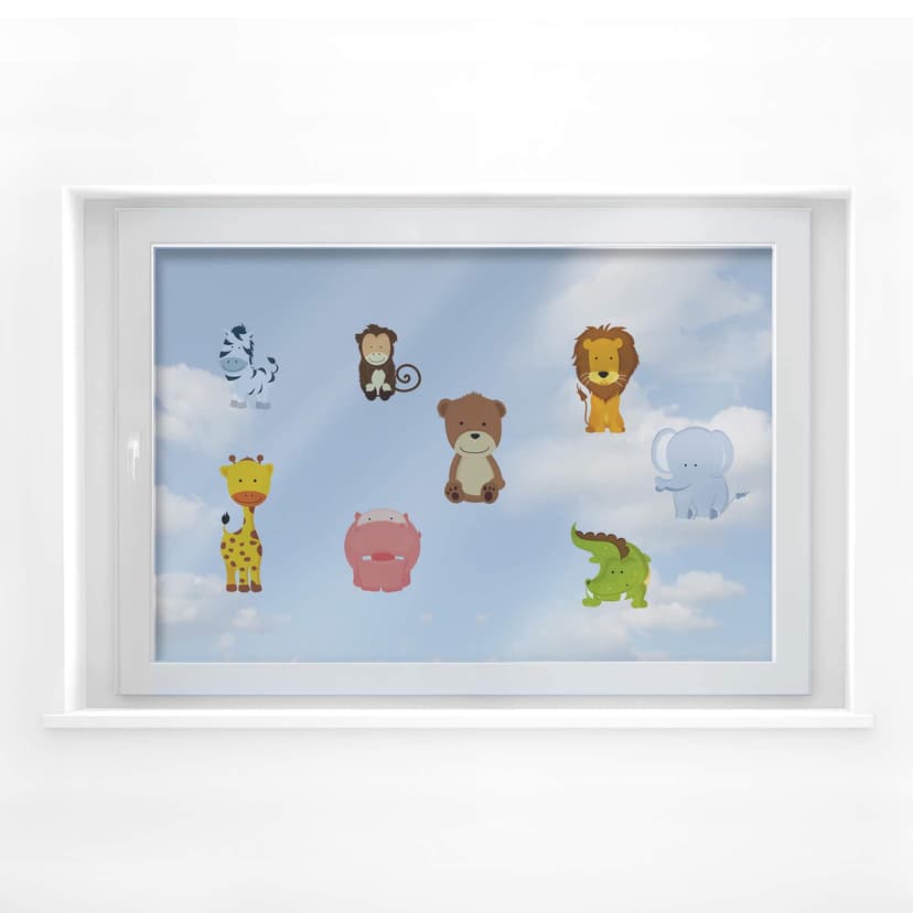 Cuadro de ventana parque infantil de animales