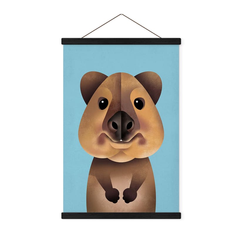 Póster de tela para habitación infantil Quokka - Panorama - Marrón