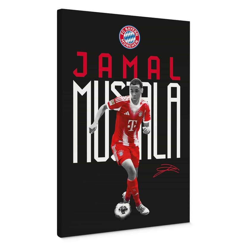 Lienzo Jamal Musiala, jugador del FC Bayern 2025/26