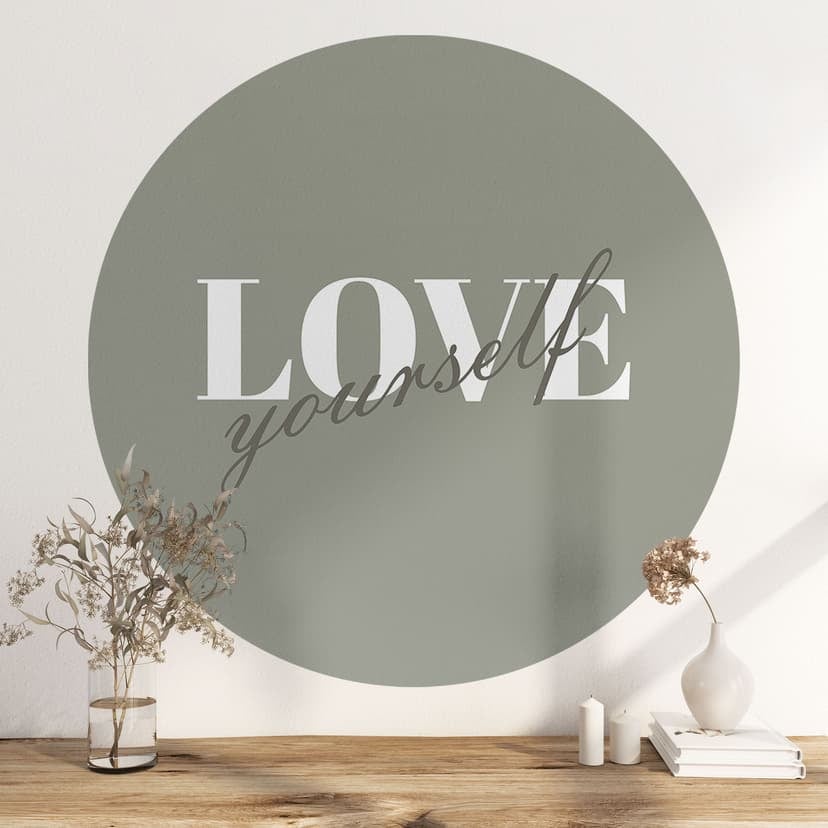 Vinilo decorativo Love yourself - Redondo