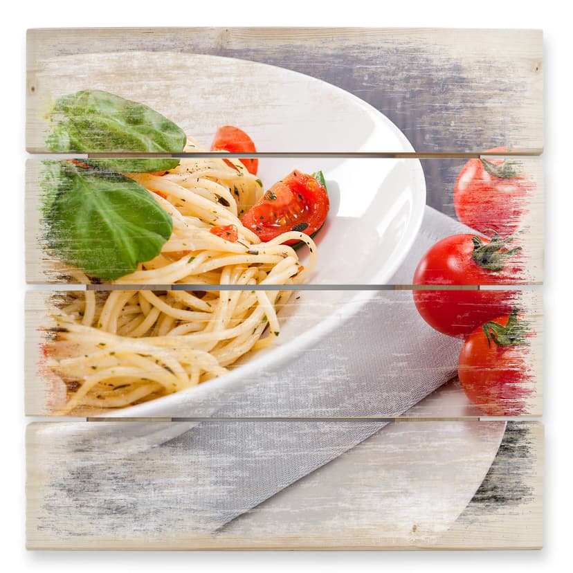 Cuadro de madera Pasta Italiana - 40x41,5 cm