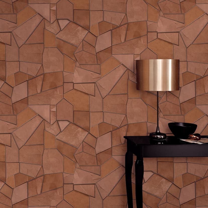 Papel pintado no tejido MOSAIQUE Elle Decoration 4, terracota